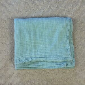 Aden + Anais Solid Aqua Blue Baby Swaddle Blanket Muslin Cotton